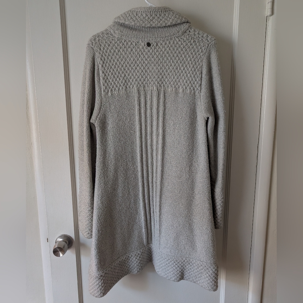Prana Light Gray Shawl Collar Knit Cardigan - Picture 3 of 7